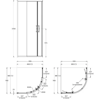 Душевой уголок Kerama Marazzi Vetro VE.90.RSD.CR 90x90 см стекло прозрачное профиль хром